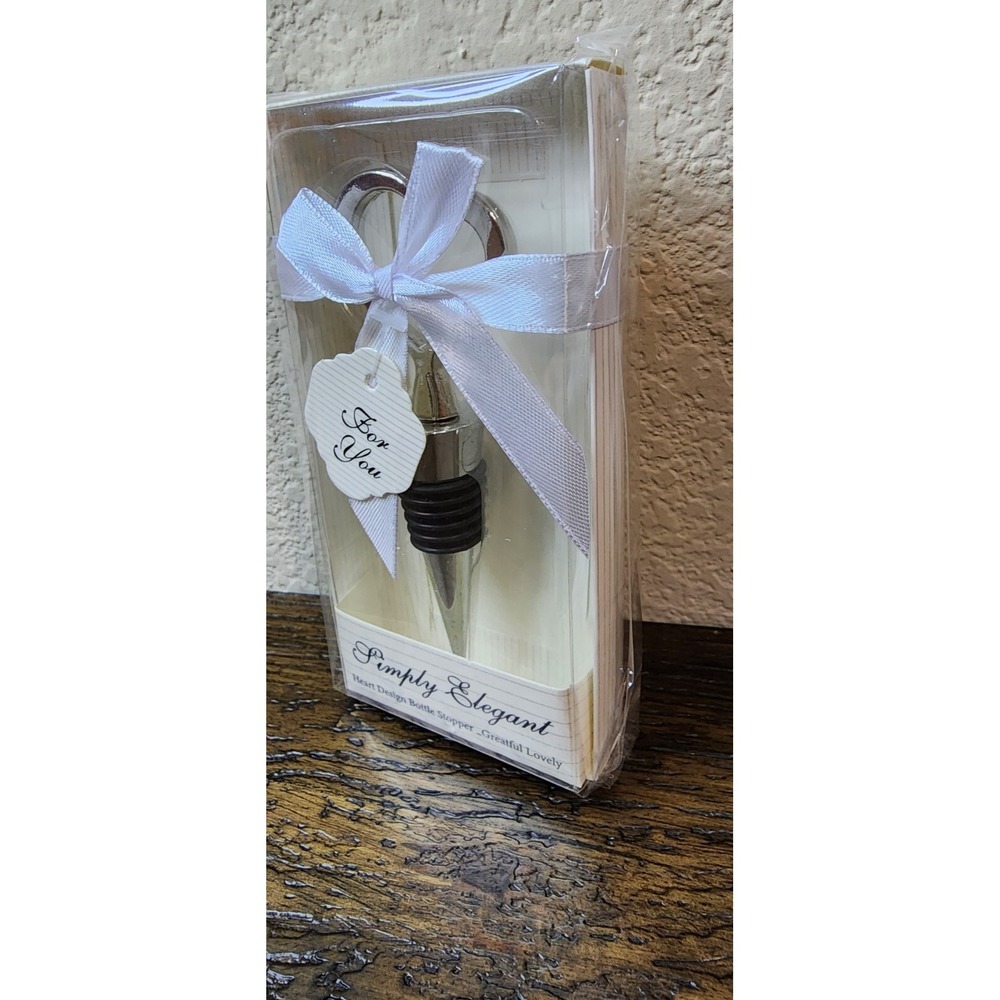 14x  Simply Elegant Heart Shaped Wine Bottle Stopper Wedding Gift Pack Of 14